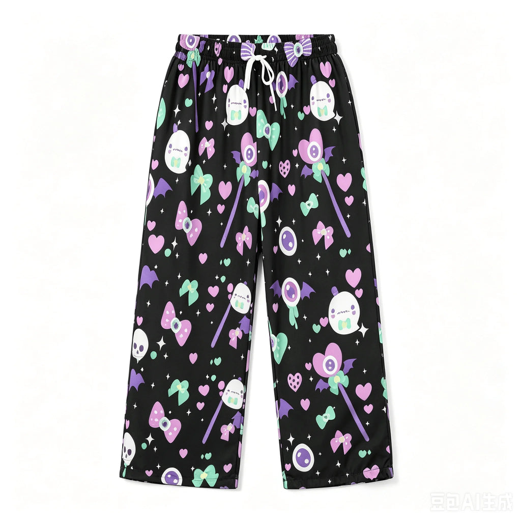 Dream Cute Retro Cartoon Printed Role Playing Pants Women's Extra Large Quick Drying Comfortable Pants Men and Women Children