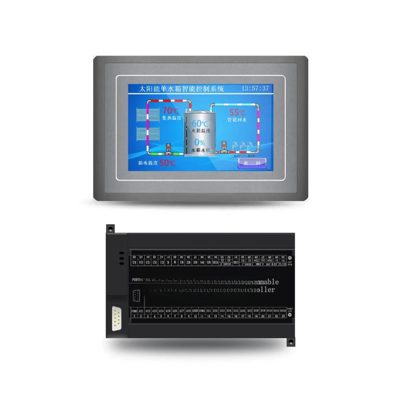 Collecting hot water engineering, heating control system touch screen + PLC intelligent thermostat sensor