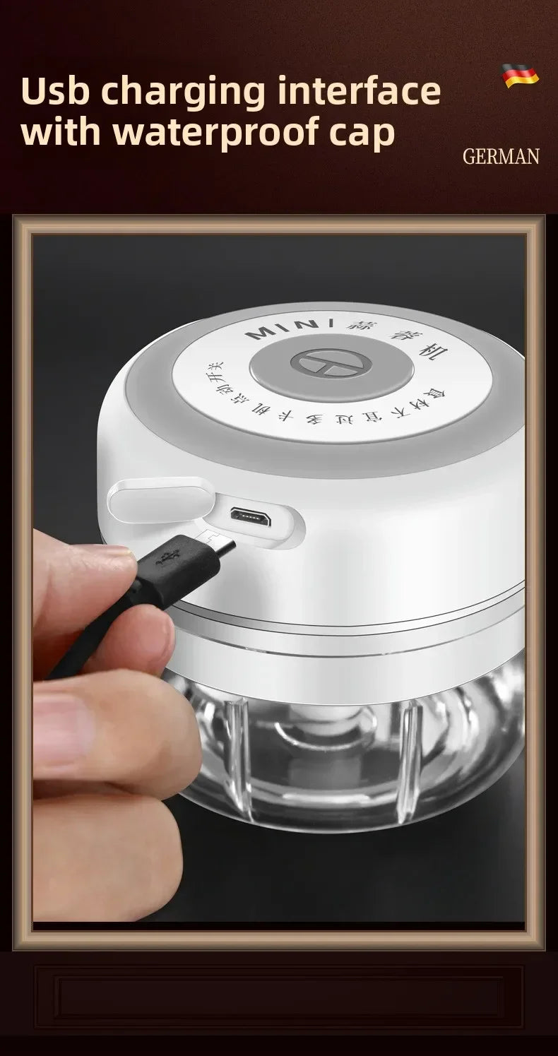 Electric Mini Garlic Chopper 100/250ML USB Vegetable Onion Chopper baby food processor Portable Small Food Processor