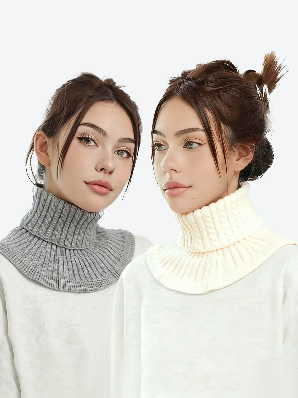 Winter Detachable Cotton Knitted Turtleneck Collar For Women False Collar Fashion Warm Cover Head Neck Guard Collar Unisex