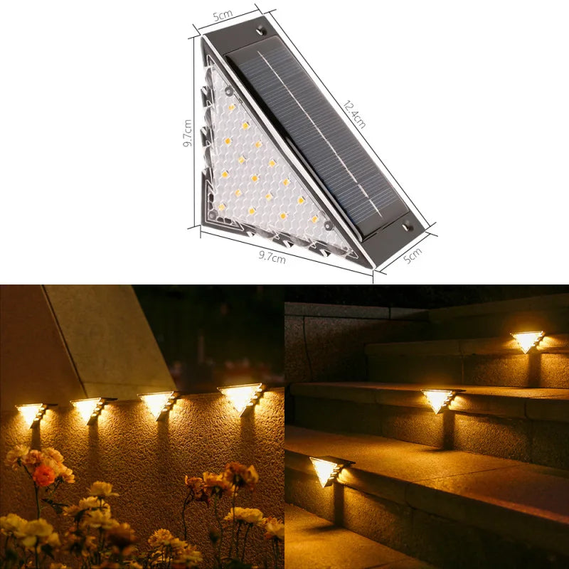 Solar Stair Lights Solar Step Light Outdoor Anti-theft Waterproof IP67 Decor for Garden Stair Deck Front Porch and Patio