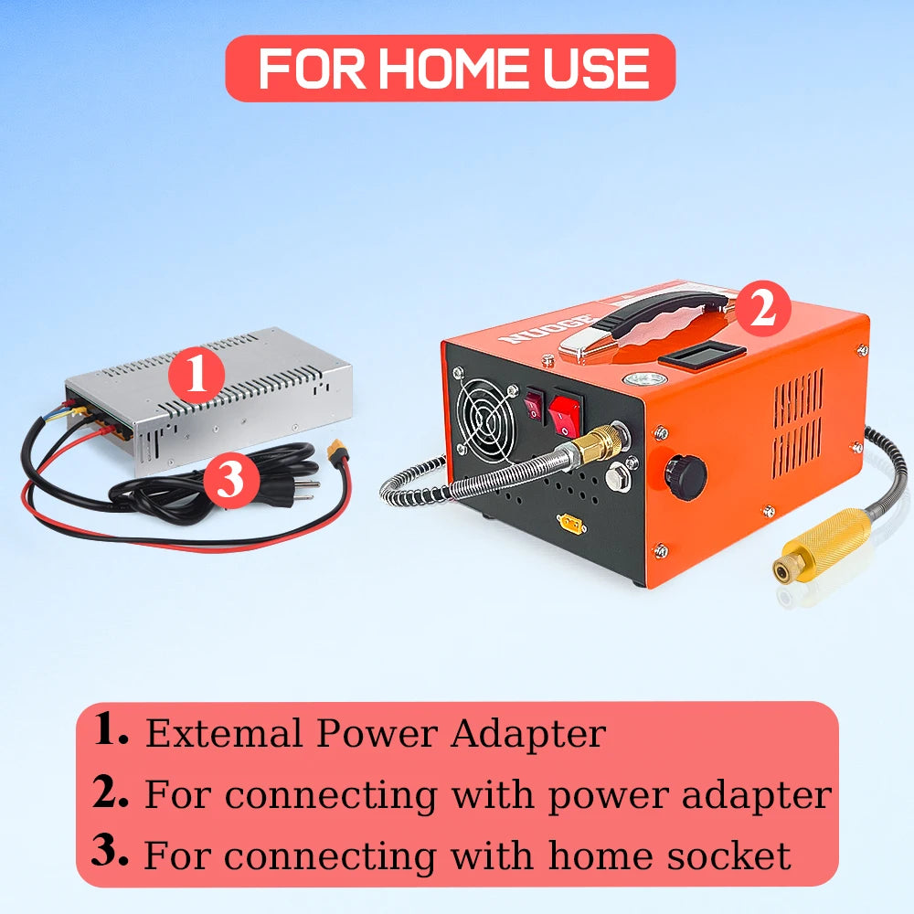 NUOGE  110V/220V Power PCP Air Compressor 4500Psi 30Mbar  Pump Oil/Water-Free High Pressure Apply To  Diving Bottle