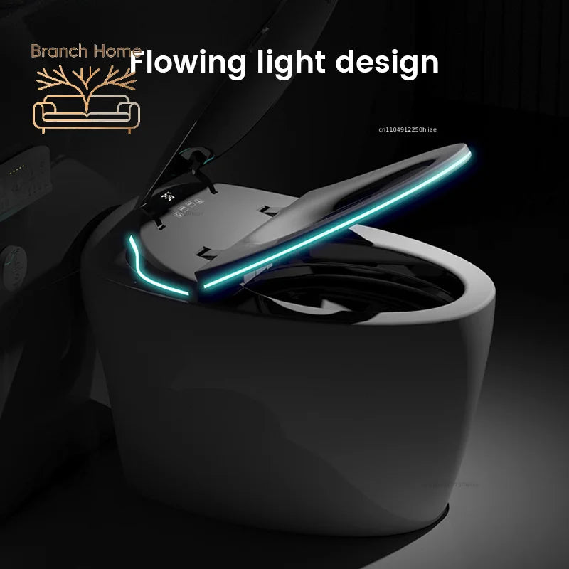 Egg Shaped Smart Toilet Fully Automatic Intelligent Bidet Integrated One-Piece Ceramic Commode Heated Seat Foot Sensor Flush