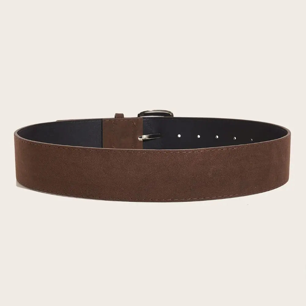 Maillard Styles Suede Leather Wide Belt Trendy Casual Pin Buckle Waistband Versatile Luxury Design Trouser Dress Belts Gifts