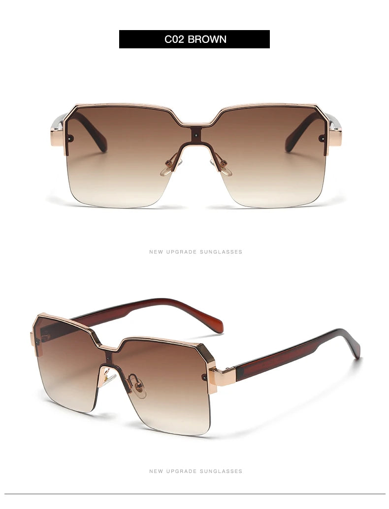 Men Women Frameless Square Sunglasses Luxury Brand Design Fashion Vintage Sun Glasses Square Alloy Frames Shades Eyewear UV400
