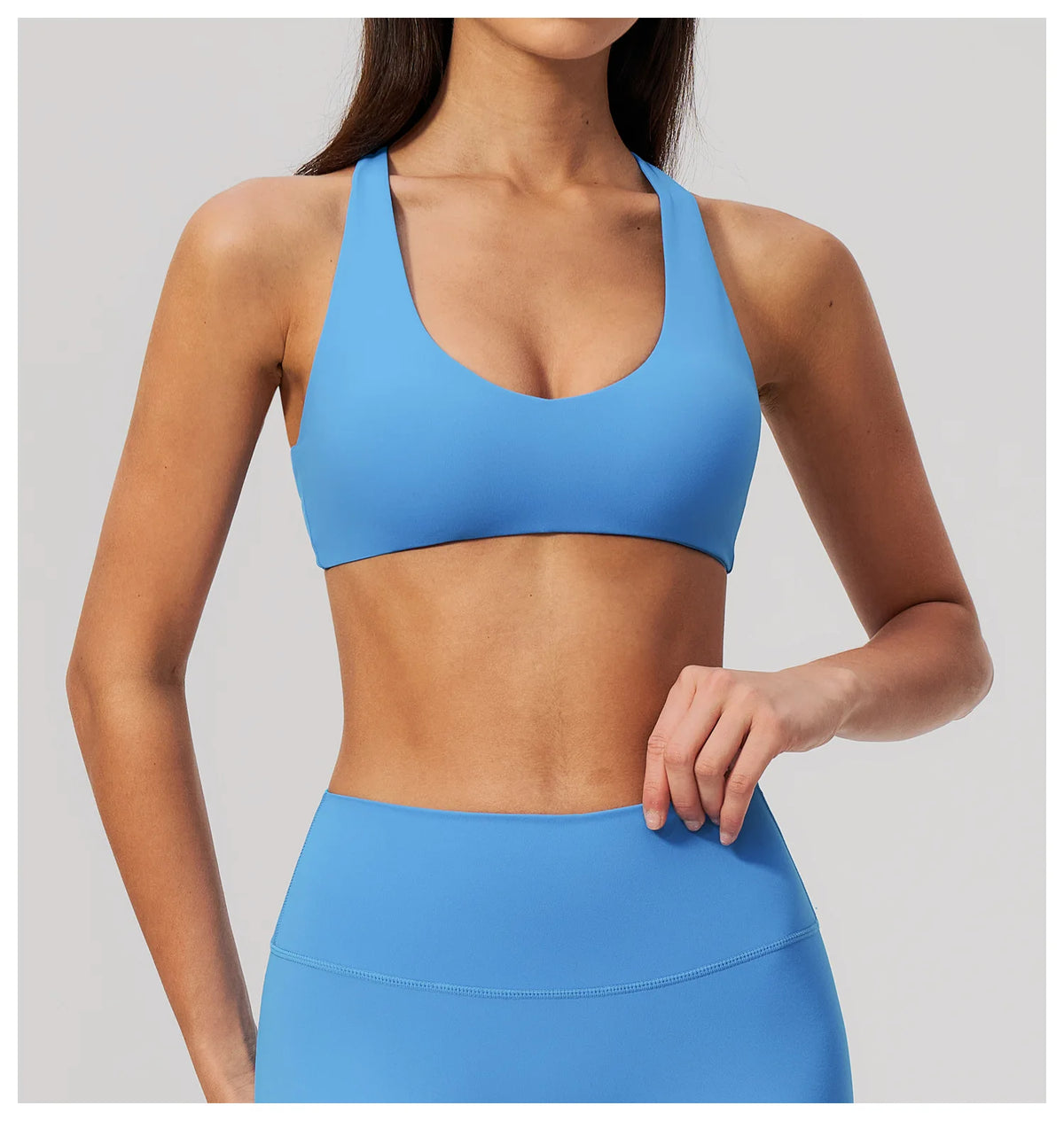 NCLAGEN Sport Bras Women High Support Fitness Underwear Back Cross Gym Clothes Training Solid Yoga Top Pilates Workout Tank