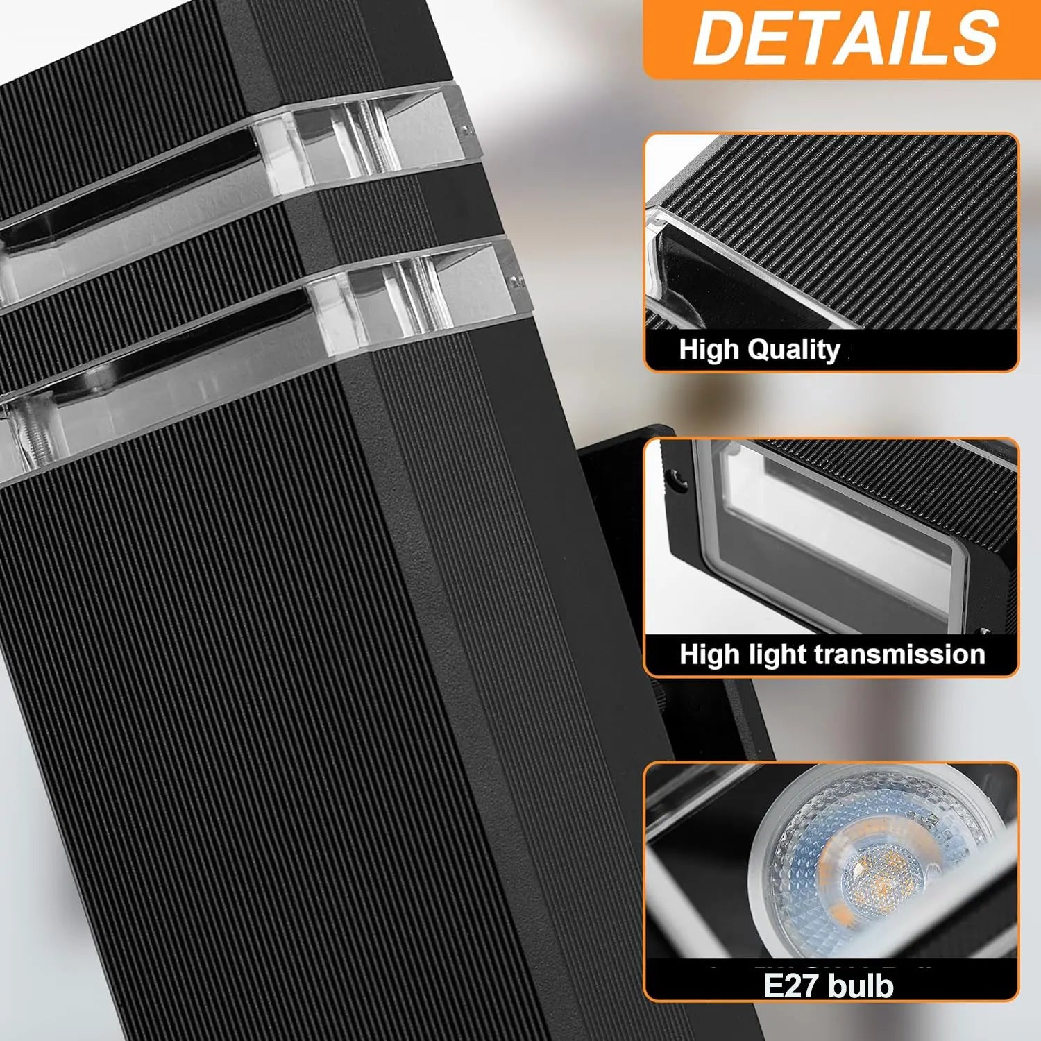 Outdoor LED Wall Lights  Replaceable Light Bulb E27 Waterproof Wall Lamp for Modern Home Interior Stairs Lighting Decoration