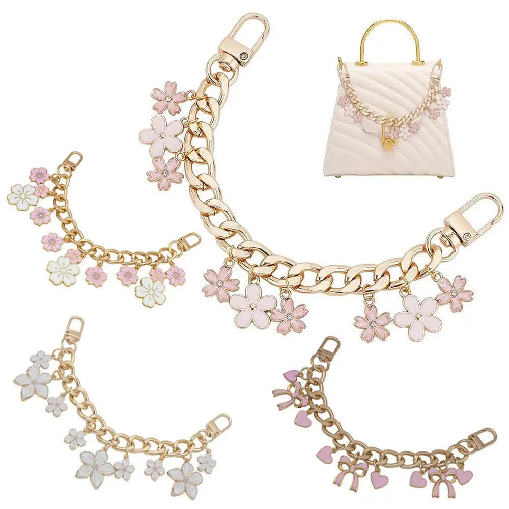 Personality Phone Charm New Chain Flower Wrist Style Anti Fall Phone Rope Bag Extension Strap Fashion Cherry Blossom Bag Pendant