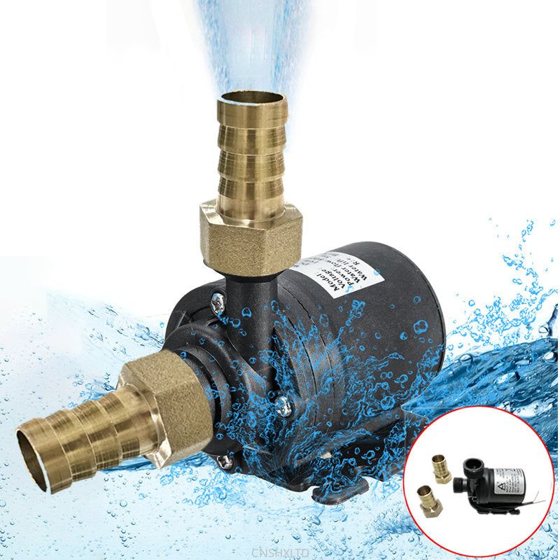 Water Pump 12v 24V DC Home Portable Brushless Motor Submersible Water Pump Brass Joints 14/16/19mm Cooling System Fountains Mini