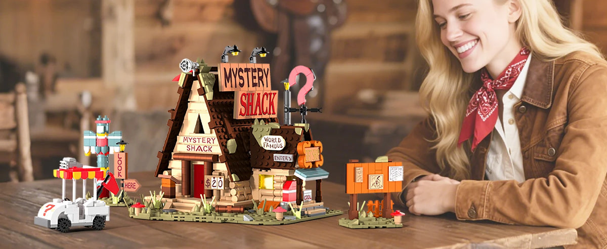 1125PCS MOC Mystery Shack Building Blocks Model Toys Assembly Street View Bricks Desktop Display Ornament Gifts For Christmas Halloween