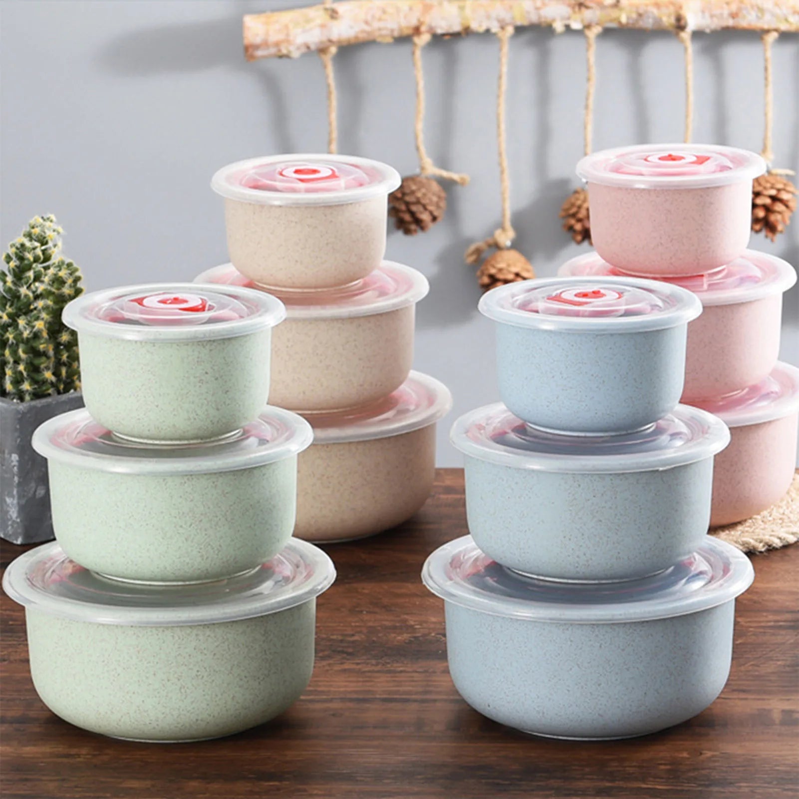 3pcs Lunch Box set Food Storage Containers with Lids Microwave Storage Containers for Storing Fruits Vegetables