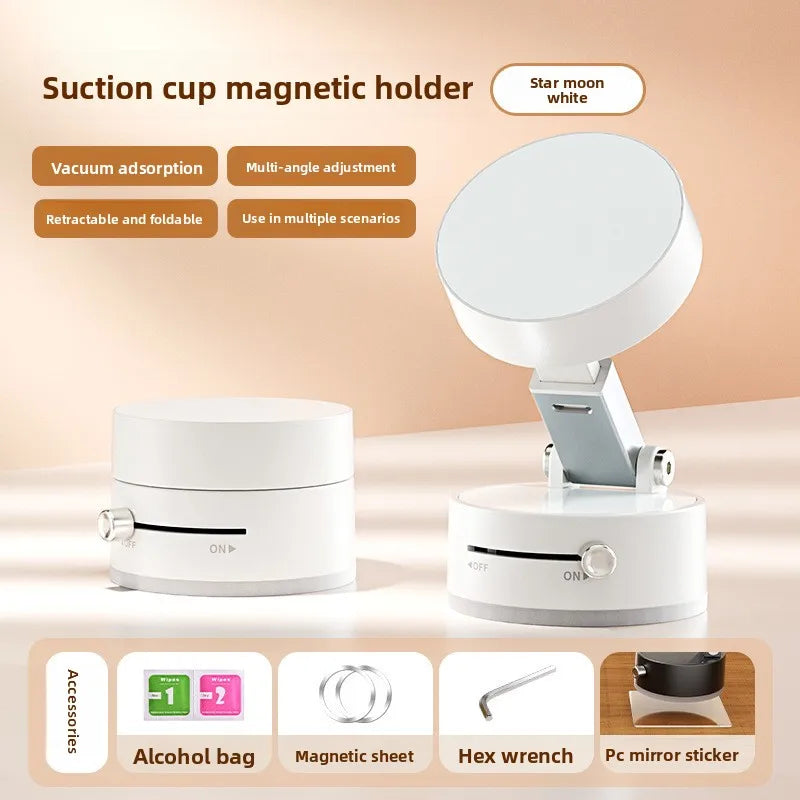 Magnetic Phone Stand Compatible with iPhone 12 13 14 15 16 MagSafe & Android, Adjustable 360° Rotating Desktop Holder, Strong Ma