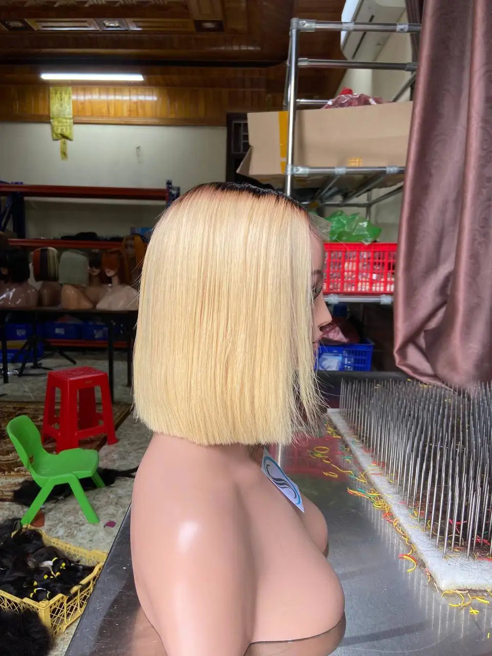 Wholesale Vietnamese Raw Hair Wigs Short Blond Human Hair Wig Glueless 613 Transparent HD Lace for Black Women Styles