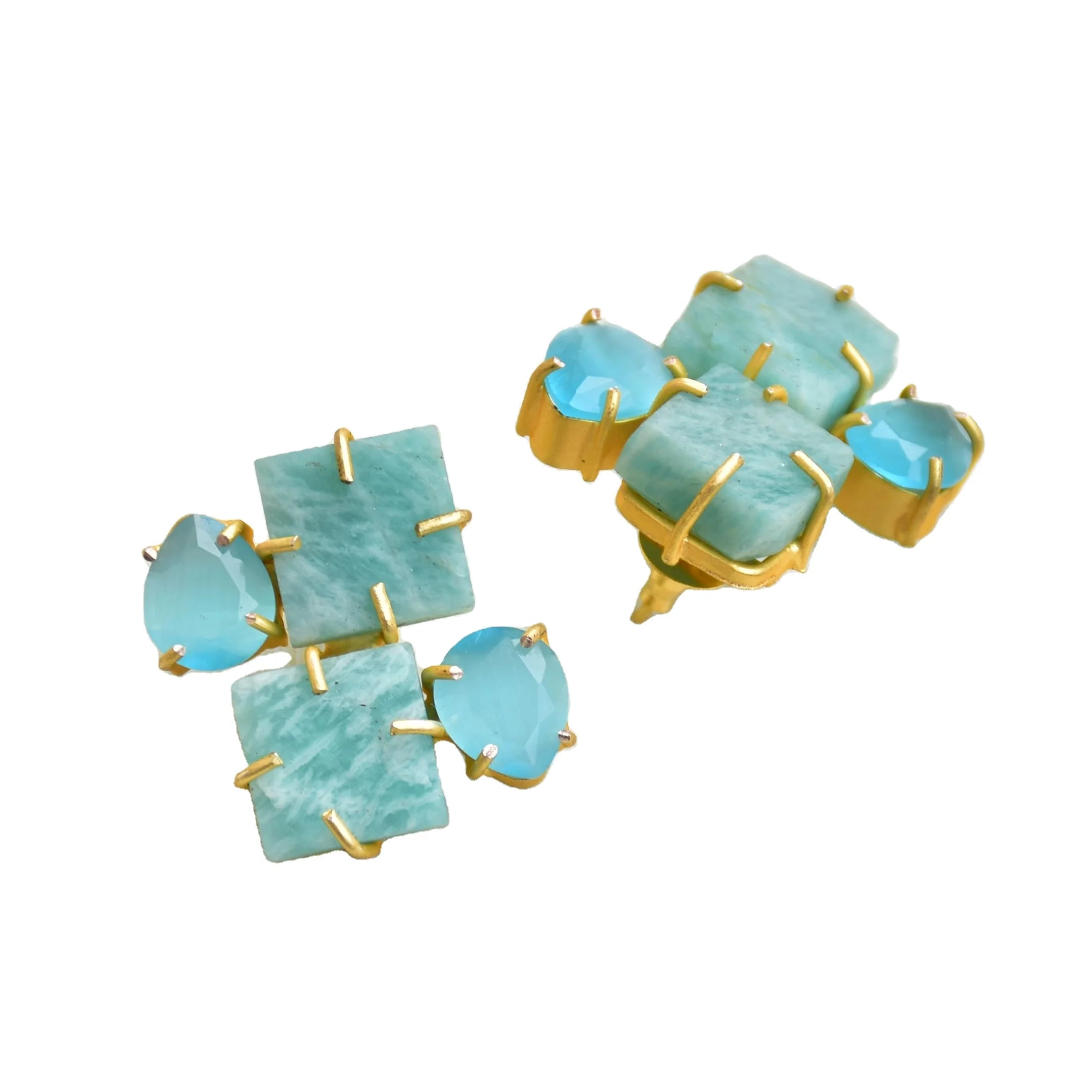 Premium Brass Pearl Cluster Earrings 18K Gold Plated Stud Handcrafted Flower Shape Matte Texture Trendy Statement Piece Gift