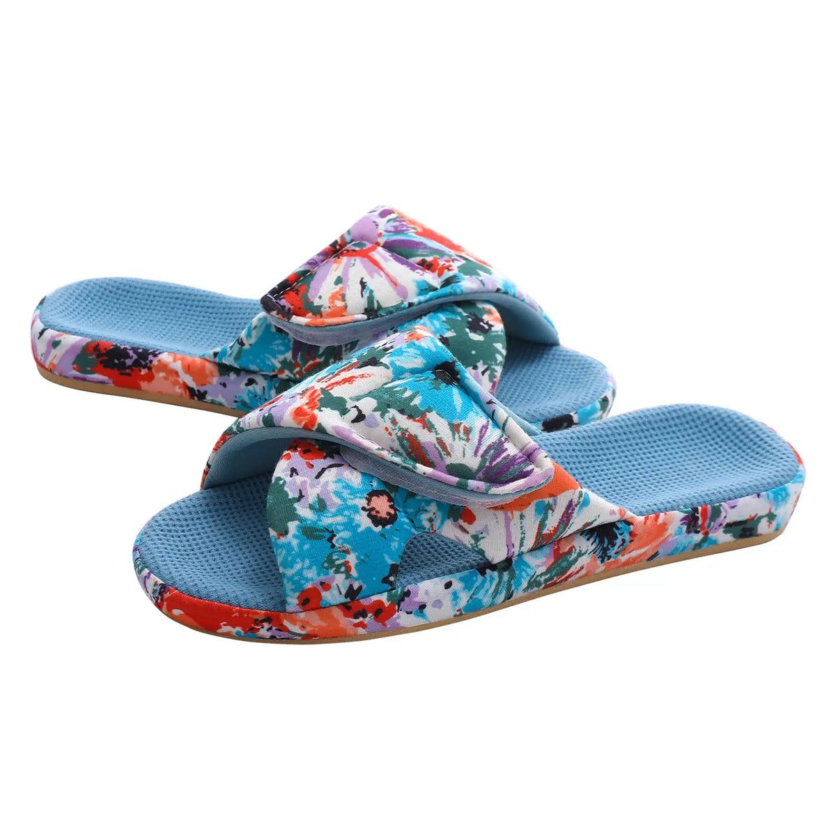 Evshine Memory Foam Women Slippers Fashion Open Toe Orthopedic House Slippers Corduroy Bedroom Slides Cotton Shoes For Women