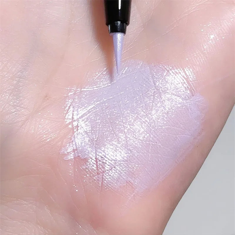 1Pc Glitter Eyeshadow Pen Matte Purple Diamond Eyeliner Pen Waterproof Highlight Brighten Silkworm Makeup Pencil Shiny Eyelids