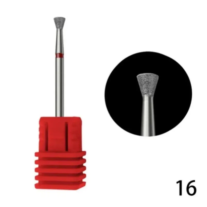 Flame Cone Cuticle Clean Nail Drill Bit 3/32'', Professional Safety Carbide Diamond Nail Bit Nail Cleaner for Cuticle Dead Skin
