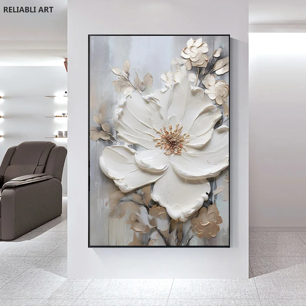 Modern Light Luxury Living Room Decor, Abstract Flower Art Posters,Home Decoration, Prints Canvas Wall Picture,Unframed