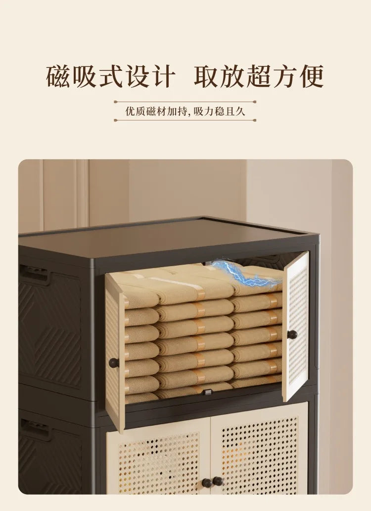 Medieval Folding Storage Cabinet Multi-layer Shelf Cabinet Locker Living Room Premium Clothes Children's Storage Wardrobe