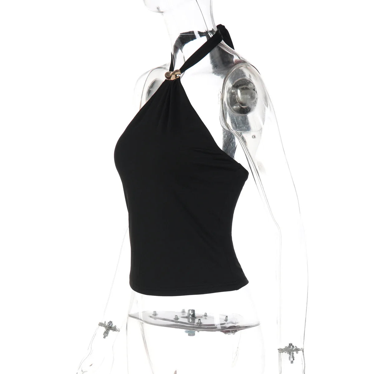 2026 Summer Fashion New Women's Retro Retro Hot Girl Tight Strap Top Hanging Neck Naked Back Sexy Vacation Beach Vest