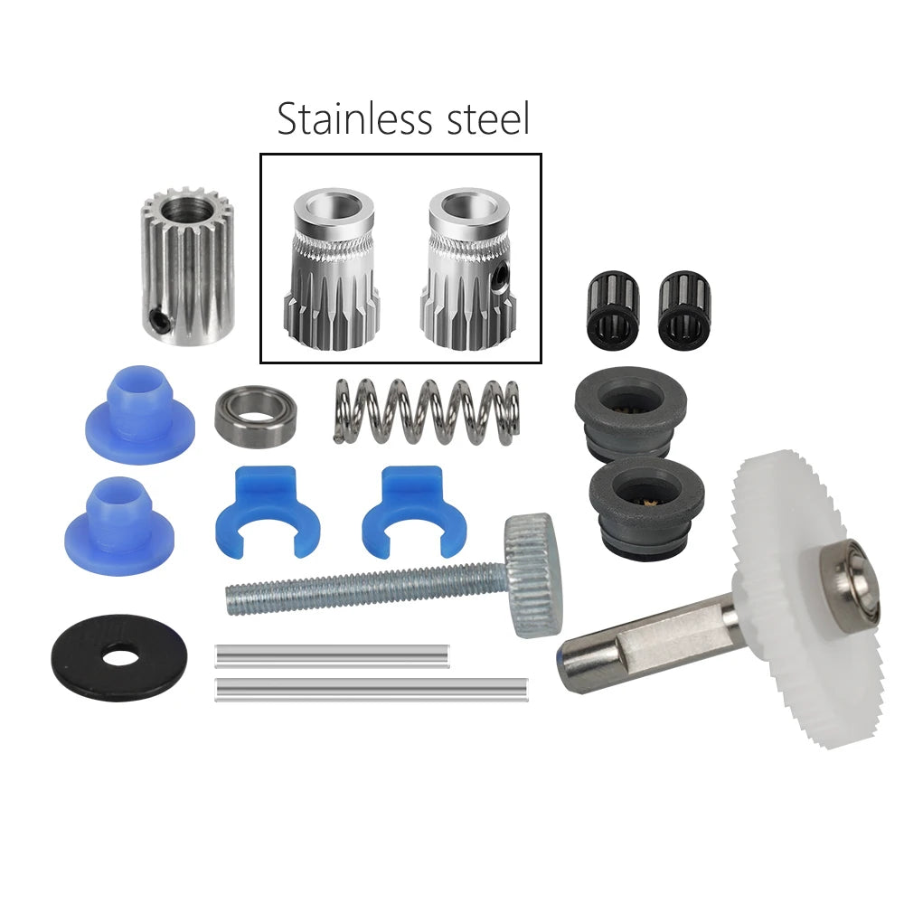 Dual Drive Gear Extruder Kit Hardened Steel Upgrade Feed Gear Extruder Kit For BMG For Prusa DIY Bowden Direct Extruder
