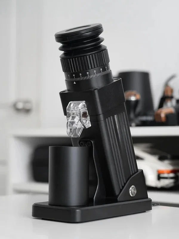 E55Pro Electric 55MM Titanium Cone Burr Stepless Adjustment Espresso Brew Coffee Bean Grinder Black
