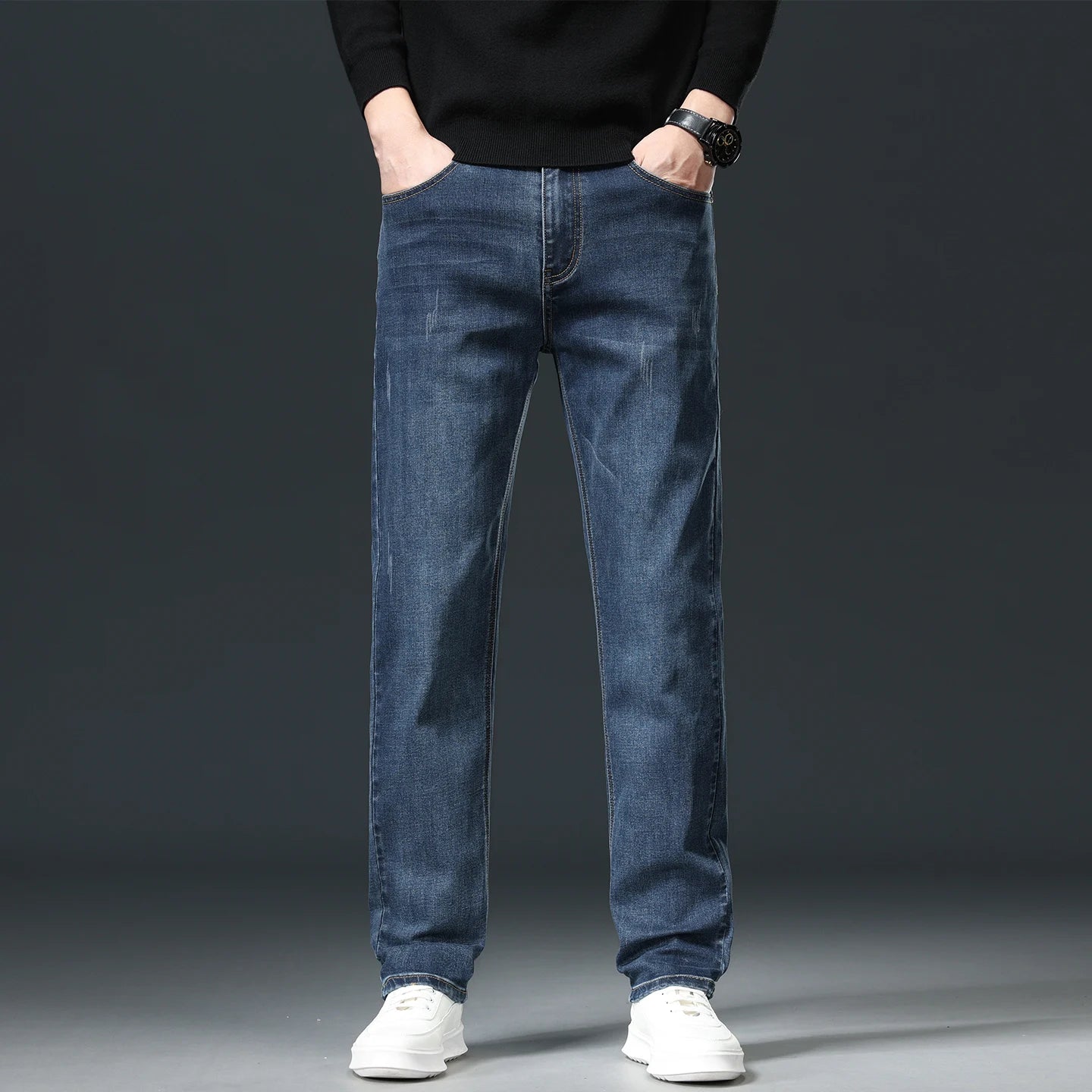 Jeans Men's 2026 Spring New Loose Classic Straight Pants Casual Comfortable Business Brand Vintage Denim Trousers