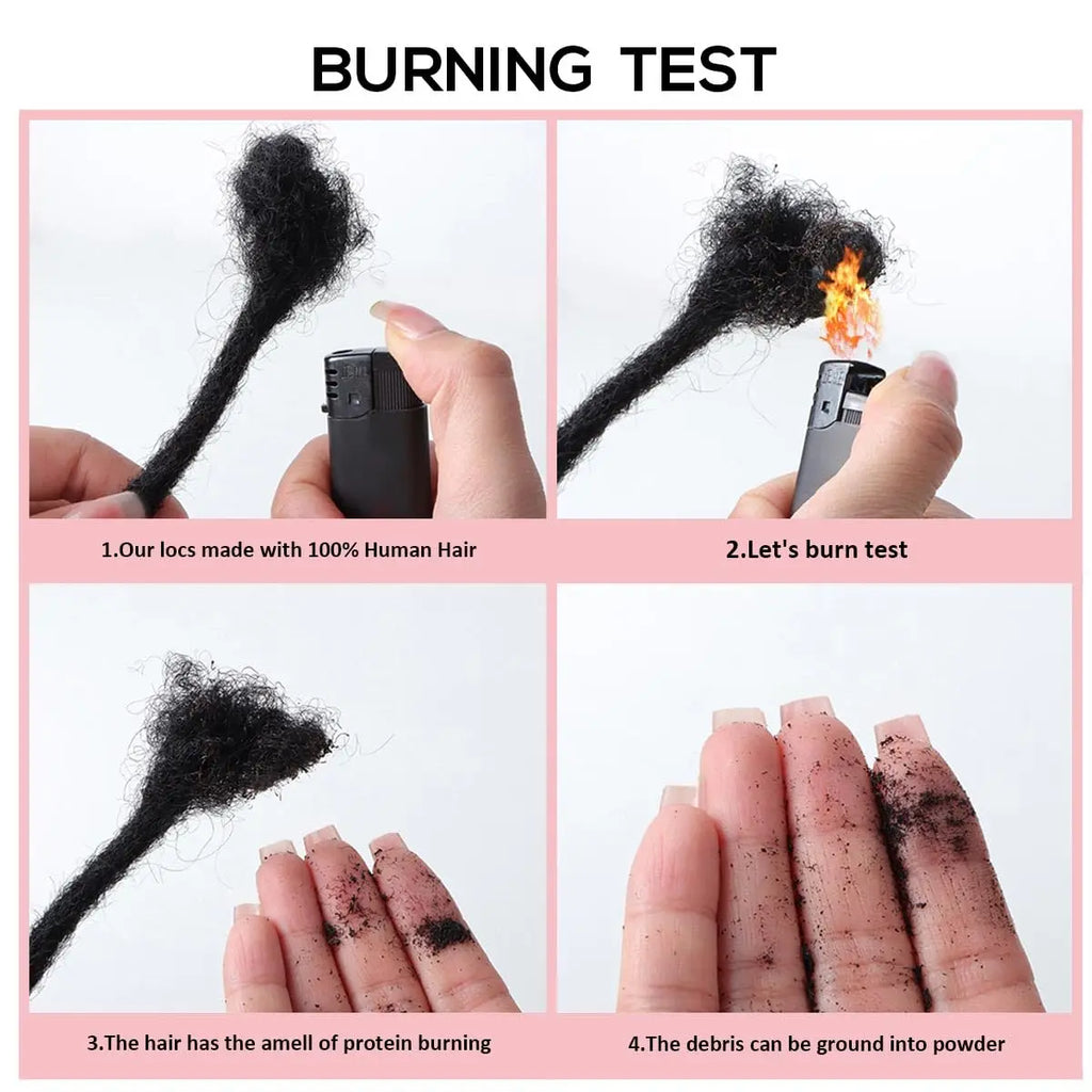 8-14inch 0.6cm Width Human Hair Dreadlock Extension with Curly Ends Handmade Permanent Locks Extension Can Be Dyed for Men/Women