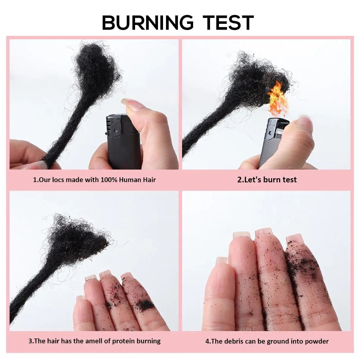 8-14inch 0.6cm Width Human Hair Dreadlock Extension with Curly Ends Handmade Permanent Locks Extension Can Be Dyed for Men/Women
