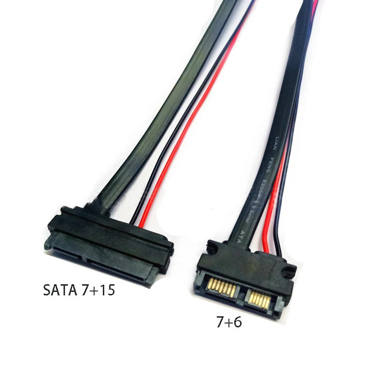 SATA 13Pin to 22PIN Converter Cable CD Drive Hard Disk SSD Power Data Wire 7+15 Female to 7+6 Male 22 Pin Male to 13Pin Male Ada