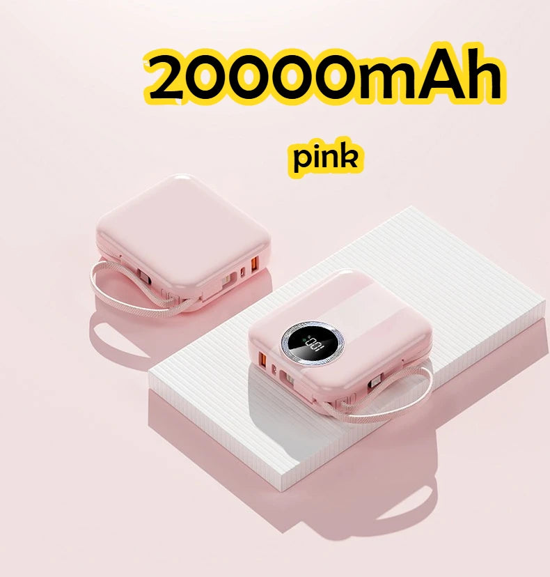 [Flame-Retardant Power Bank] PD20 22.5W 20000mAh Display Fast Portable Auxiliary Battery Type-C Lcd Capacity Indicator PowerBank
