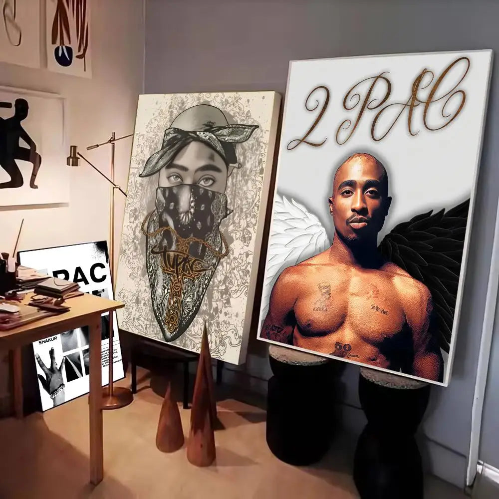 Rapper 2Pac T-Tupac S-Shakur Poster Paper Print Home Living Room Bedroom Entrance Bar Cafe Art Painting Decoration