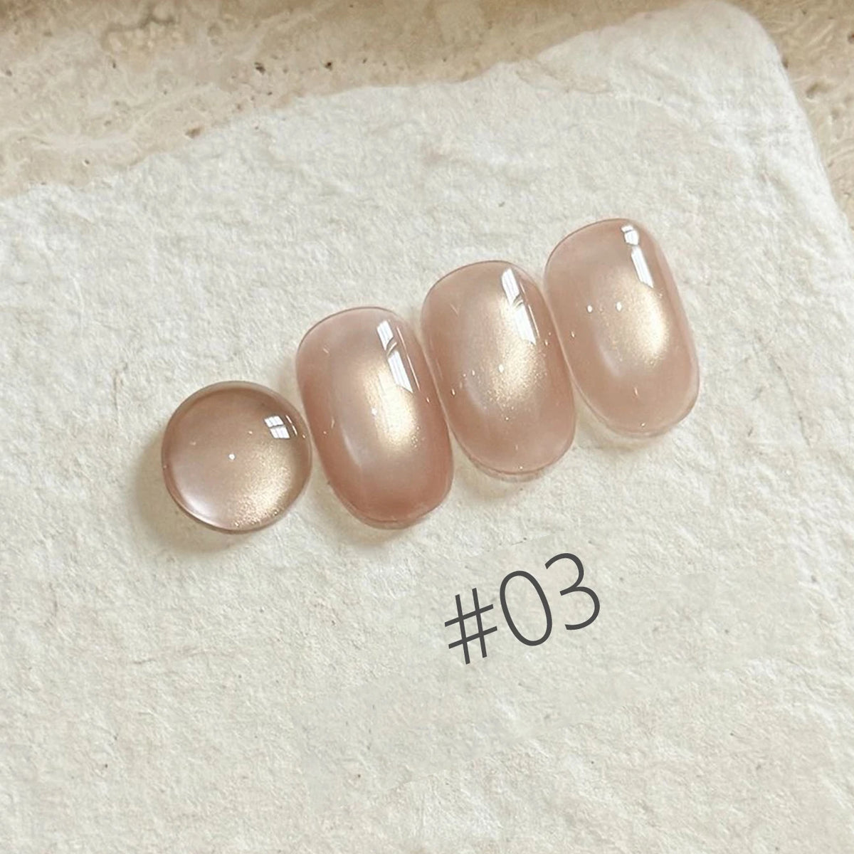 MIANEL 2026 10ML Lover Cat Eye Nail Gel Nude Pink with Sparkling Golden Light Glass Bead for Flattering Cat Eye Manicure