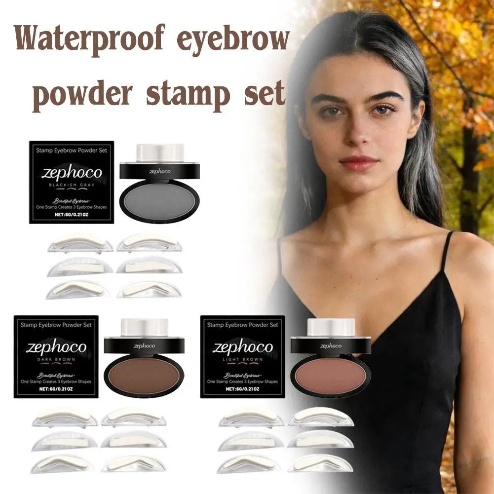 Makeup Tool Eye Brow Stamp Powder Stamp Tint Stencil Kit Cosmetics Professional Makeup Waterproof Eye Brow Stamp Lift Eyebrow