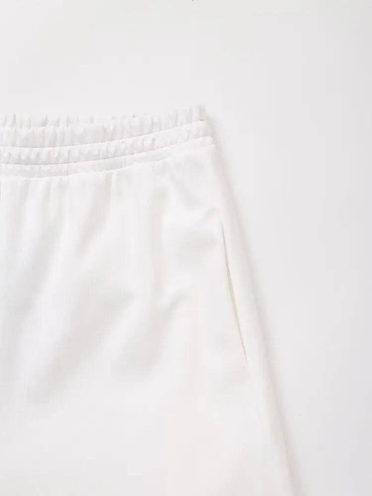 HH 2024 Women's Solid Casual T Shirts Pant Set Short Sleeves O-Neck T-Shirt Top+Lace-up Loose Side Pockets Straight Pant