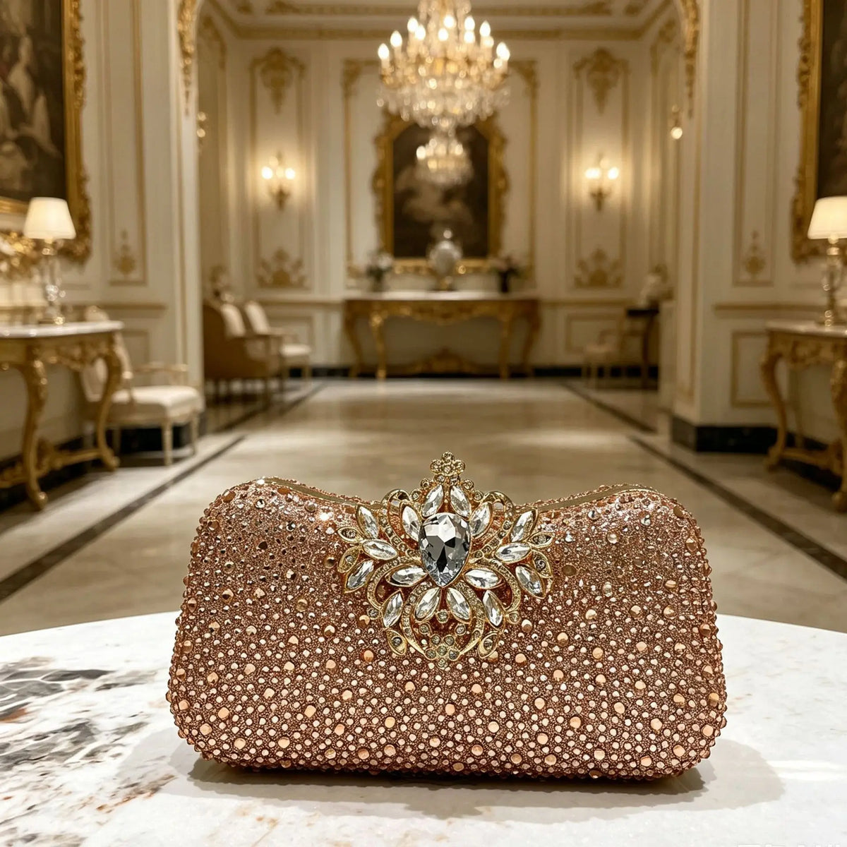 Luxurious Rhinestone Elegant Rhinestone Clasp Clutch Bag Women's Fashionable Elegant Evening Clutch Bag