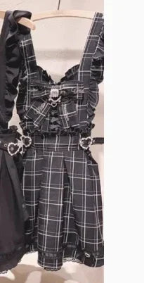 Japanese Liz Dress Sweet Girls Mine Bow Two-Way Detachable Apron Suspender Dress Women's Slim Bow Sleeveless Strap Dress Girls