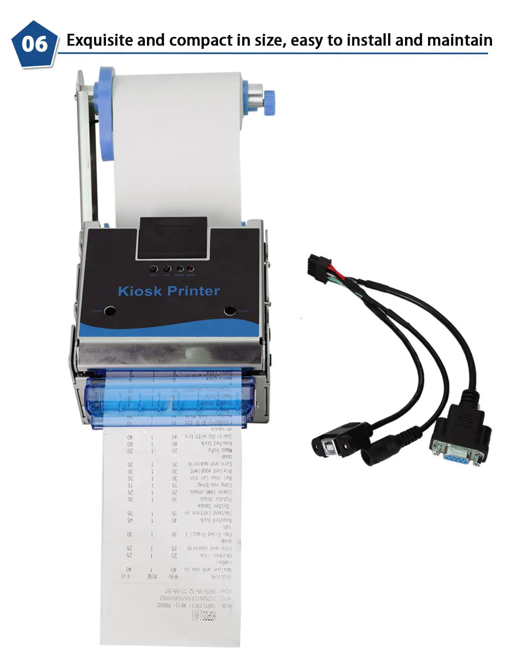 K54 Kiosk Embedded 80mm Thermal Printer Printing Stops Automatically if a Foreign Object Blocks the Paper Output Slot