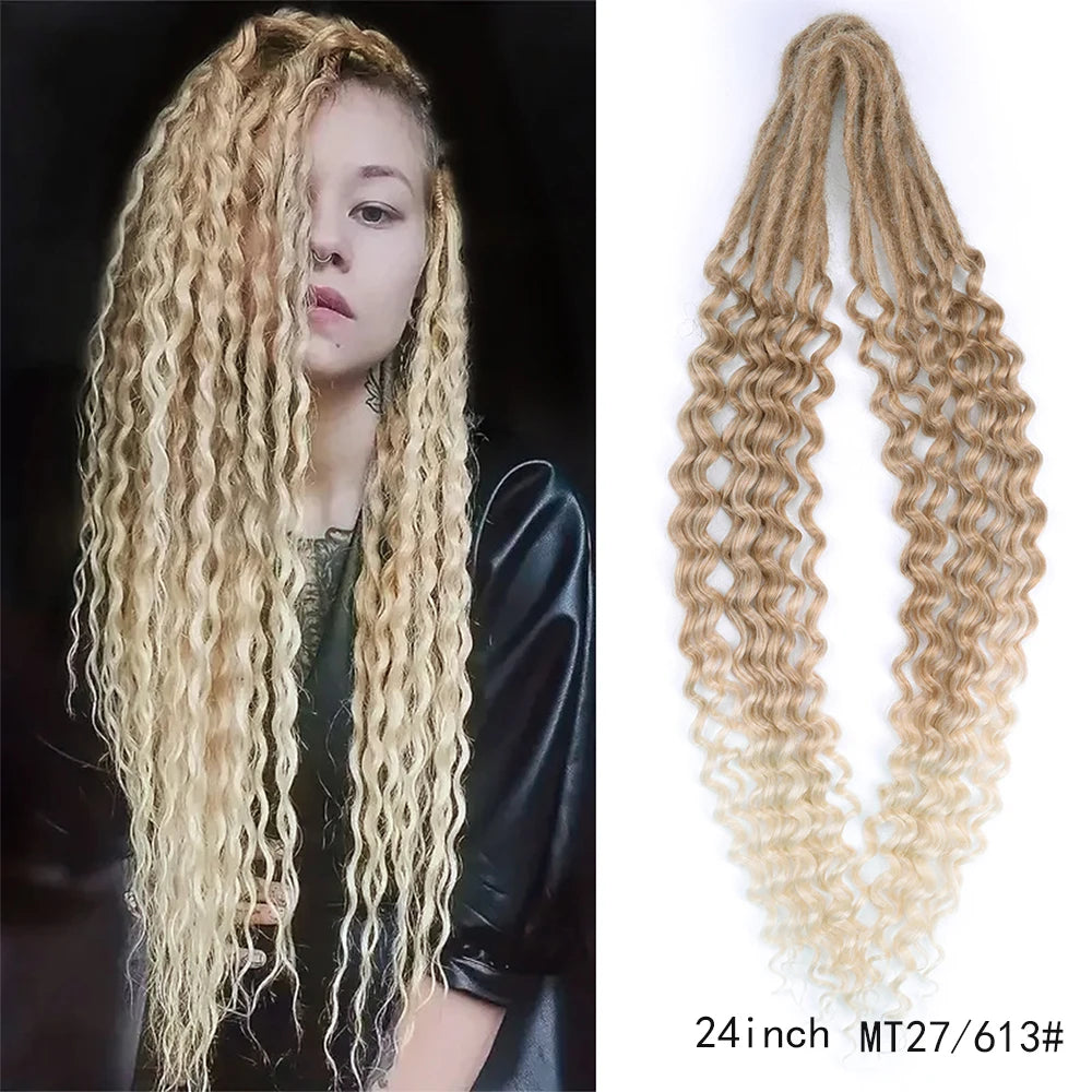 Dreadlock Extensions Handmade Crochet Hair Synthetic 24 36 Inches Dread Extension Crochet Braids For Women Dreadlocks Hair