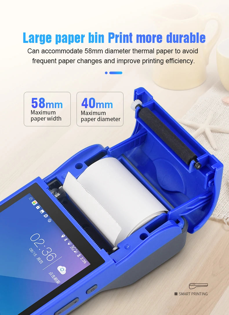 SDK 5" 4G Handheld Cash Register POS Machine Mobile Android System Pos Terminal Wi-Fi USB Printer Barcode Scanner NFC Reader