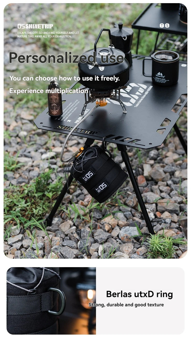 Blackened Gas Cylinder Protective Cover Outdoor Series Anti-Collision Camping Decoration Storage for Camping Gear