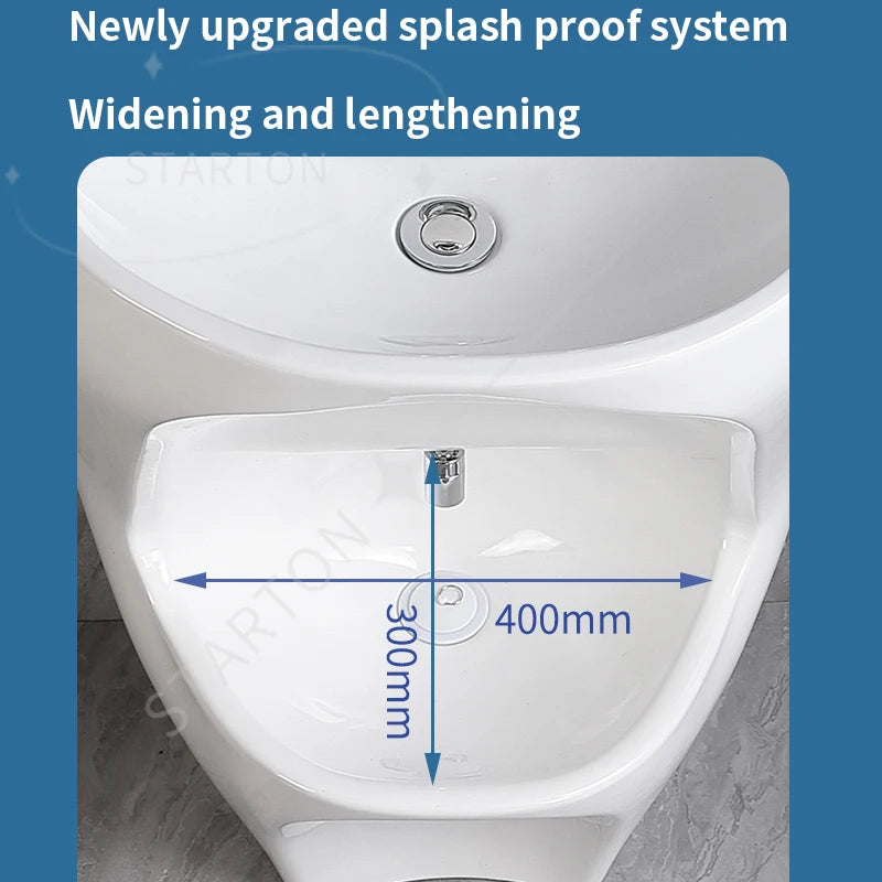 Ceramic Bathroom Sink Double Level Wash Stand Full Pedestal Basin