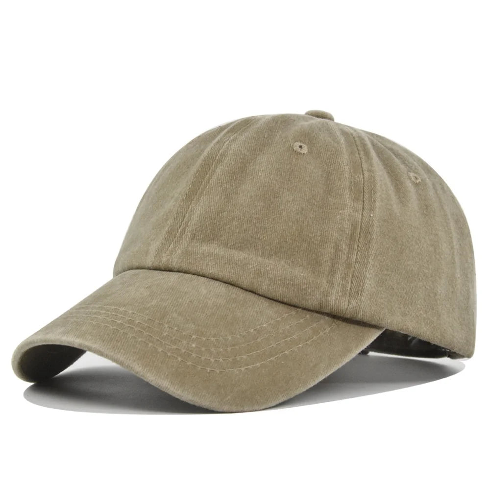 Unisex Baseball Cap Washed Adjustable Sun Hat Soft Top Peaked Hat Men Women Trucker Hat Vintage Outdoor Running Hat Adjustable
