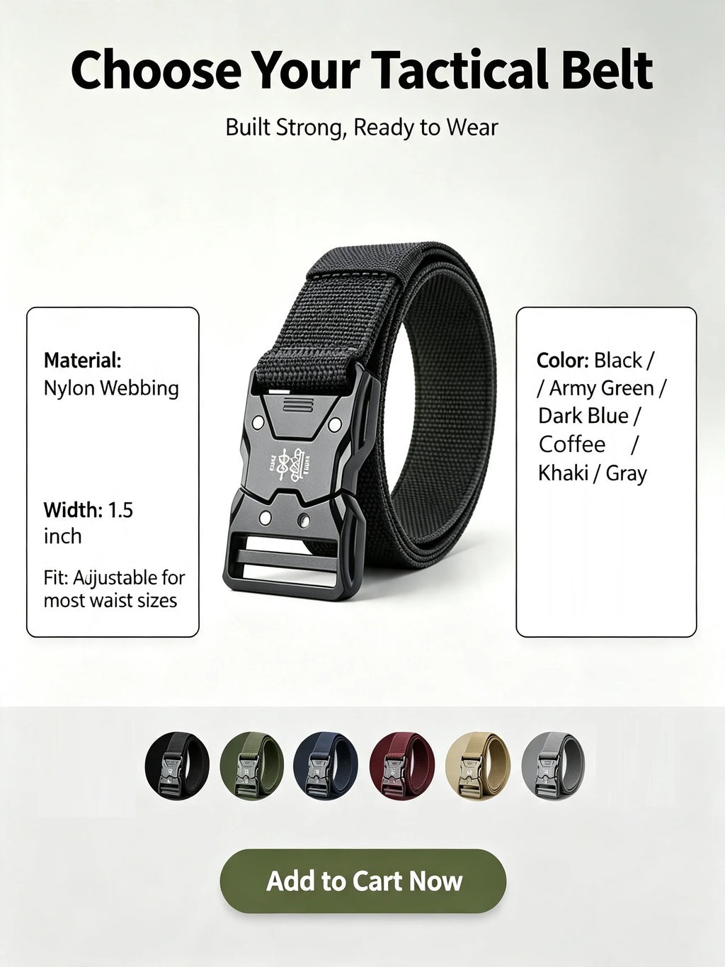 Men's Tactical Belt Versatile Durable Nylon Canvas Belt Outdoor Hunting Automatic Buckle Military Training Pants Belt for Men