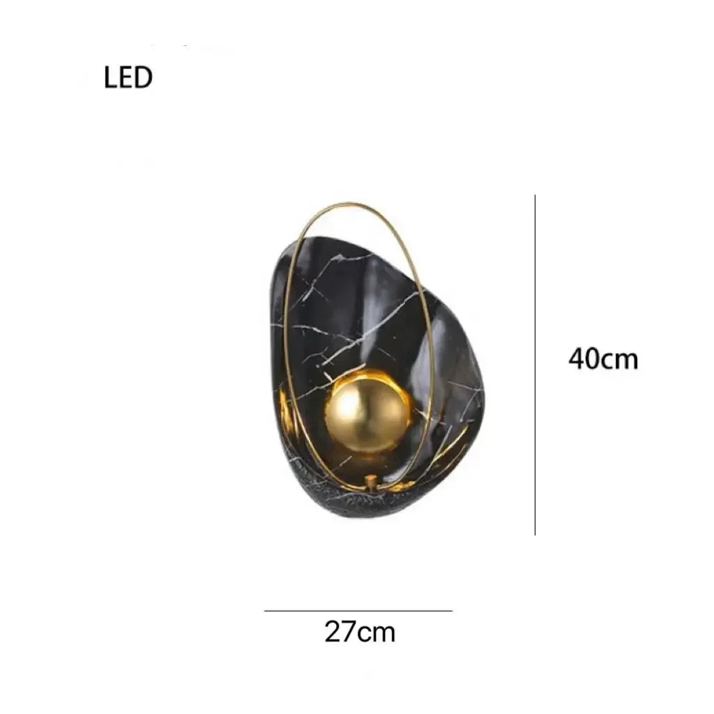 Nordic Modern Light Luxury Marble Wall Lamp Bedroom Background Led Lighting Decoration Creativity Mirror Aisle Sconce Indoor