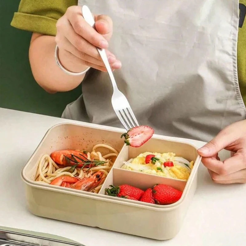 Set Bento Box for Adults, a Food Container for Lunch, Equipped with Tableware, Can Be Placed in a Microwave and Dishwasher