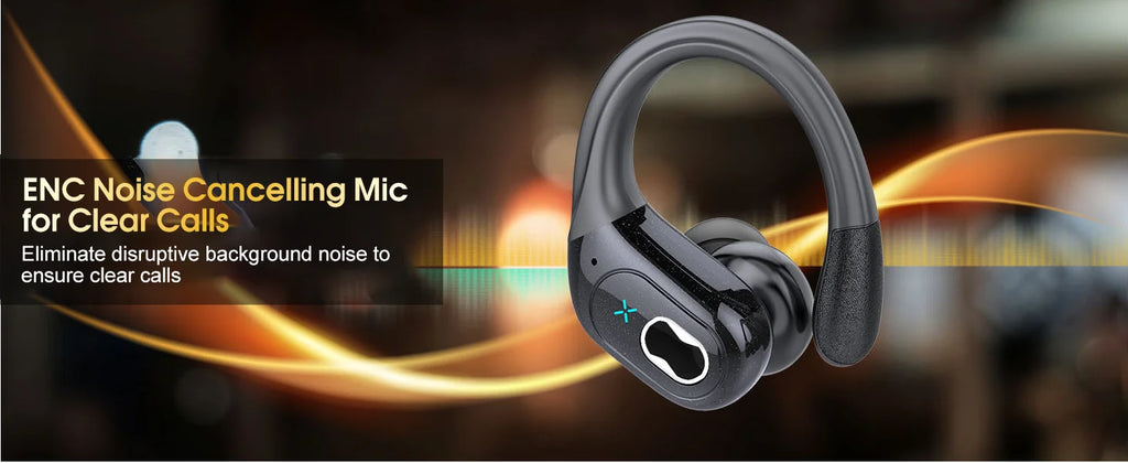 Bluetooth 6.0 Headphones HD65 Wireless Earbuds 75hrs Sport Bluetooth Earphone with Noise Cancelling Mic IPX7 Waterproof Headsets