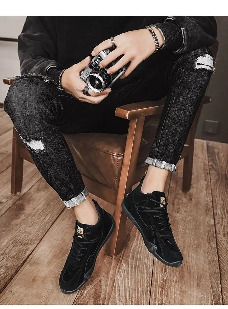 Ankle Boots for Men 2025 Spring Man Casual Sneakers Non Slip Khaki Work Mens Shoe Short Boots Loafers Lace Up Zapatillas Hombre