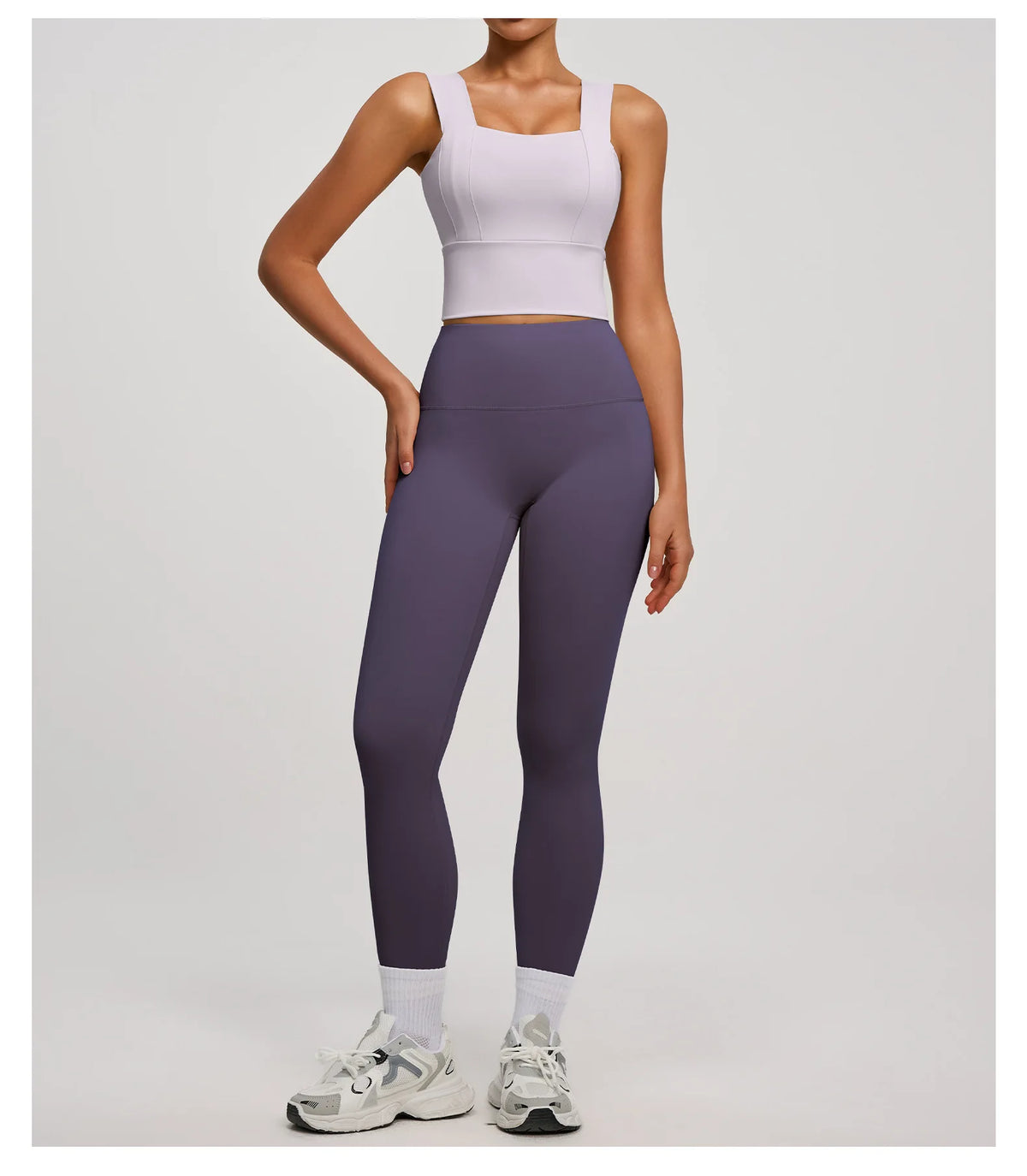 Solid Color Bra, Trousers, Yoga Suit, Tight and Thin, Nude Running Sports and Fitness Clothes