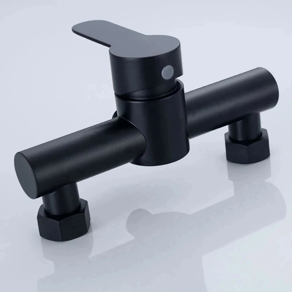 304 Stainless Steel Bathroom Shower Faucet Wall Mounted Triple Tub Faucet Hot and Cold Water Mixing Valve Faucet with G1/2 Inch